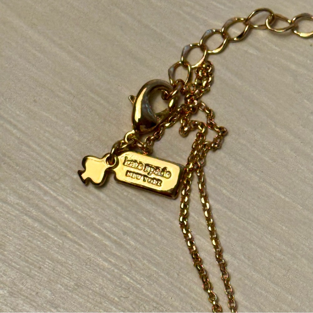 Kate Spade Square Pave Pendant Necklace Yellow Gold - Picture 3 of 6